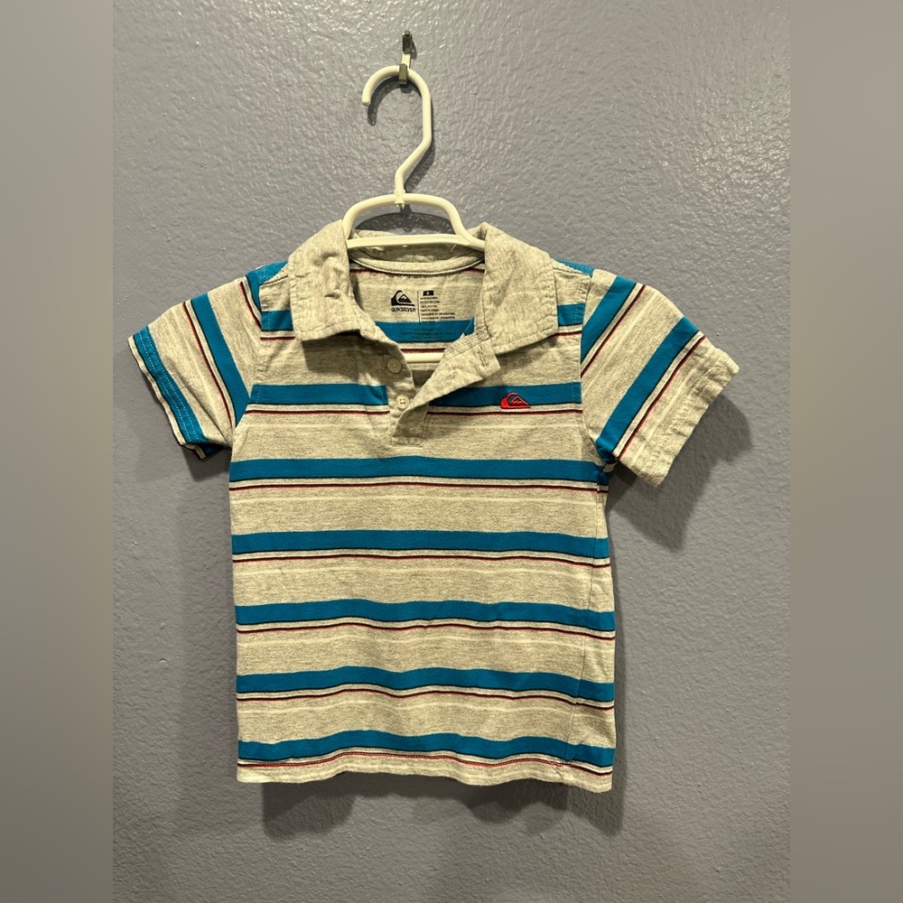 Boys Quicksilver Striped Polo Shirt size 6